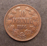 Finland 10 Penniä 1866 - Finlande