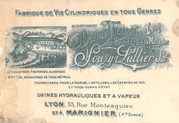 Carte Visite Commerciale Fabrique De Vis Souzy Et Lullier à Lyon Années 1890 - Visitenkarten
