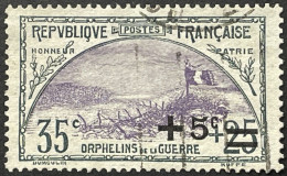YT 166 (°) Oblitéré 1922 Orphelins De La Guerre Tranchée Et Drapeau (côte 16,5 €) France – 7ciel - Oblitérés
