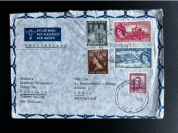 NEW ZEALAND 1953 AIR MAIL LETTER PAEROA TO ZUG 25-09-1953 NIEUW ZEELAND - Briefe U. Dokumente