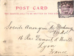 UK Victoria One Penny Violet Seul Sur Carte Postale Privée Private Post Card John Foster Queensburry Bradford 1898 - Lettres & Documents