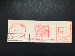 1947 Braunschweig Richard Borek Philatelie Deutsche Post Freistempel Freistempler Meter Mark Slogan - Voorlopige Uitgaves Britse Zone