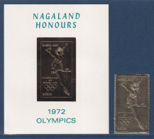 Nagaland - Neuf Sans Charnière ** - Timbre En OR - Jeux Olympiques - JO - Patinage Artistique - 1972 - Kunstschaatsen