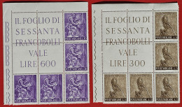 VATICAN VATICANO VATIKAN 1966 MNH PAPA PAOLO VI LAVORO EDGE CORNER OF SHEET IL FOGLIO DI SESSANTA FRANCOBOLLI VALE... - Unused Stamps