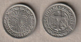 01905) Deutschland, 50 Pfennig 1928 D - 50 Renten- & 50 Reichspfennig