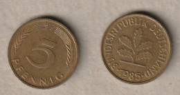 01910) Deutschland, 5 Pfennig 1985 F - 5 Pfennig