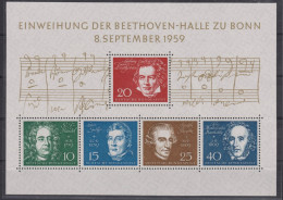 1959 Deutschland>BRD, ** Mi:DE BL2, Sn:DE 804, Yt:DE BF1, Einweihung Der Beethoven Halle - 1959-1980