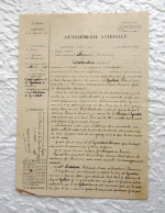 Procés Verbal Manuscrit De La Brigade De Gendarmerie De Montendre Pour Des Faits De Violences Et Degradation 1912 - Manuscrits