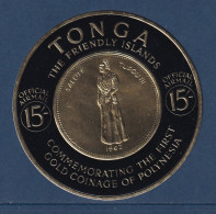 Tonga - Neuf Sans Charnière ** - Timbre En OR - Commémoration De La Première Monnaie D'or De Polynésie - Tonga (...-1970)