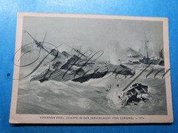 Sinkende Englander Schiffe Seeschlacht Von Coronel 1914-1918 Photo Gemaldes Von Chaltzmann - Guerre 1914-18