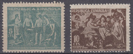 SPAGNA - BENEFICENZA - 1938 - Lotto Di 2 Valori Nuovi MNH Di Seconda Scelta: Yvert 60/61 Su Carta Con Fili Di Seta. - Beneficiencia (Sellos De)