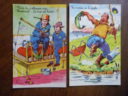 Lot De 2 CPA Non écrites - HUMOUR De ORDNER - LES MORDUS DE LA PECHE PECHEUR PECHEURS - Ordner, P.