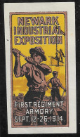 1914- 1918 EPOQUE DELANDRE VIGNETTE WW1 USA Cinderella Vignette NEWARK INDUSTRIAL EXPOSITION FIRST REGIMAENT ARMORY 1914 - Militaria