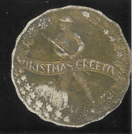 1914- 1918  WW1 USA Cinderella Vignette US CHRISTMAS GREETINGS EMBOSSED - Militaria