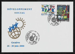 2000 Joint/Gemeinschaftsausgabe Switzerland And UN Geneva, OFFICIAL FDC COVER : Social Development - Gezamelijke Uitgaven