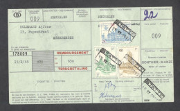 Belgium Parcel Railway Document DC1985 Bulletin  D’Expedition With Parcel Stamps (009) - Documenten & Fragmenten