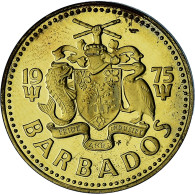 Barbade, 5 Cents, 1975, Proof, SPL+, Laiton, KM:11 - Barbades