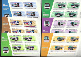 Hong Kong, China 2023 Develop Of Railway Services,Train,Odd Shaped,Unusual, Set 6 Stamps Sheet MNH (**) - Covers & Documents