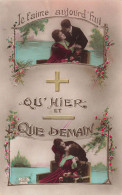 COUPLE - Je T'aime Aujourd'hui Plus Qu'hier Et Moins Que Demain - Colorisé - Carte Postale Ancienne - Koppels