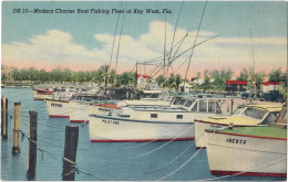 U.S.A. - KEY WEST FL-FLORIDA, MODERN CHARTER BOAT FISHING FLEET - POSTCARD NOT USED - Key West & The Keys