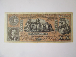 USA Reproduction/copy 20 Dollars 1861 Banknote The Confederate States Of America,see Pictures - Collezioni