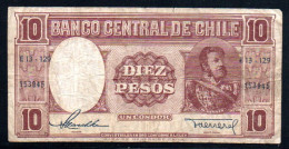 659-Chili 10 Pesos 1958 E13-129 - Chile