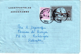 Belgique Aérogramme N°22 N/F Obl Brux 3 Vers Rwanda  J20 - Aerogramas