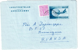 Belgique Aérogramme N°21a N/F Obl Bruxelles Vers Rwanda  J87 - Aerogramas