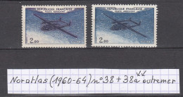 France Prototypes Noratlas (1960-64) Poste Aérienne Y/T Variété N° 38 + 38a (outremer) Neufs ** - Neufs