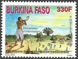 Burkina Faso 2013 Traditional Communication Elephant Tusk Hornblower Messenger Michel 1981 Mint - Burkina Faso (1984-...)