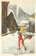 Sports D'hiver * CPA Illustrateur TERRY Terry * Poupée Doll Luge * Paysage Hiver Neige - Winter Sports