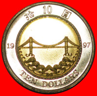 * GREAT BRITAIN: HONG KONG (CHINA)  10 DOLLARS 1898-1997 UNC MINT LUSTRE! BRIDGE!  · LOW START · NO RESERVE! - Hongkong