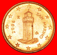 * ITALY (2002-2016): SAN MARINO  1 EURO CENT 2006R UNCOMMON UNC MINT LUSTRE! · LOW START · NO RESERVE! - San Marino