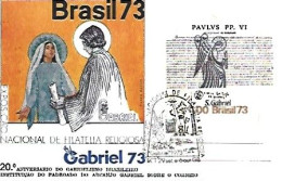 Brazil & Maximum Card, GRABRIEL 1973, Exposição Nacional De Filatelia Religiosa 1973 (7777) - Tarjetas – Máxima