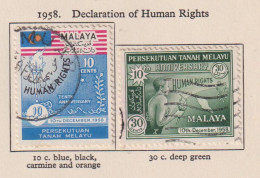 MALAYAN FEDERATION - 1958 Human Rights Set Used As Scan - Federated Malay States