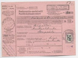 FINLAND 5M SOLO POSTIENNAKKO BULLETIN MESSUKYLA 1928 TO LAMPADA - Brieven En Documenten