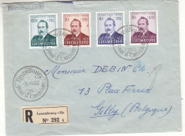 Luxembourg - Lettre Recom FDC De 1952 - Oblit Luxembourg - Caritas 52 - Valeur 55 € ++ - Cartas & Documentos