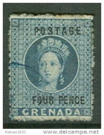 Grenada Victoria Stamp Used, Four Pence, WM3 - Grenade (...-1974)