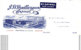 Canada - Par Avion By Air Mail - Obl Montréal Pour La France 1959 J.B.Baillargeon Express - Cartas & Documentos