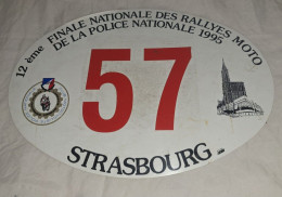 Plaque En Plastique 12ème Finale Nationale Des Rallyes Moto De La Police Nationale 1995 - Politie & Rijkswacht