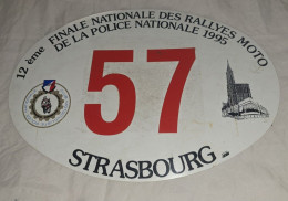 Plaque En Plastique 12ème Finale Nationale Des Rallyes Moto De La Police Nationale 1995 - Police & Gendarmerie
