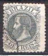 Brazil Used Stamp With Emperor Dom Pedro II From 1882, A Small Thin In Paper - Gebruikt