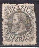 Brazil Used Stamp With Emperor Dom Pedro II From 1882, Missing Corner - Usados