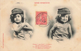 Bergeret * Cpa Illustrateur * Bébé Moqueur * Enfant Avec Coiffe Militaire 110ème Régiment - Bergeret