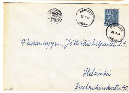 Finlande - Lettre De 1955 - Oblit Karijoki - Avec Cachet Rural 4046 - - Briefe U. Dokumente