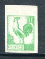 FRANCE- Coq D'Alger- Sans Valeur, Non Dentelé- Neuf Sans Charnière ** - 1944 Gallo E Marianna Di Algeri