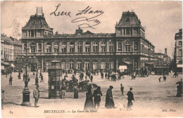 CPA Carte Postale Belgique Bruxelles Gare Du Nord 1906 VM74399 - Chemins De Fer, Gares