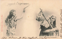 FANTAISIES - Une Fille Symbolisant L'année 1903 - J'apporte L'espérance - Carte Postale Ancienne - Hommes