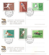 San Marino 4 Cartes Jeux Olympiques 1960 - Brieven En Documenten