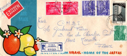 ISRAEL AFFRANCHISSEMENT COMPOSE SUR LETTRE A EN TETE AVION RECOMMANDEE POUR LA FRANCE 1978 - Cartas & Documentos